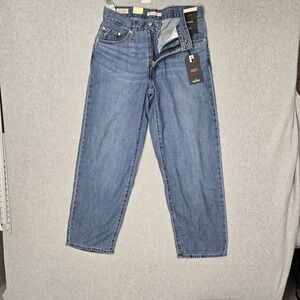 Levi's Women Jeans 27X30 Blue Denim Cotton Linen Baggy Dad Straight NWT